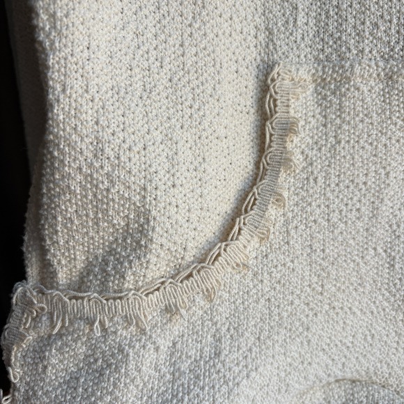 Wandering Sage Womens Cream Textured Knit Cotton Zip Up Hoodie Sweater Large - Picture 3 of 10